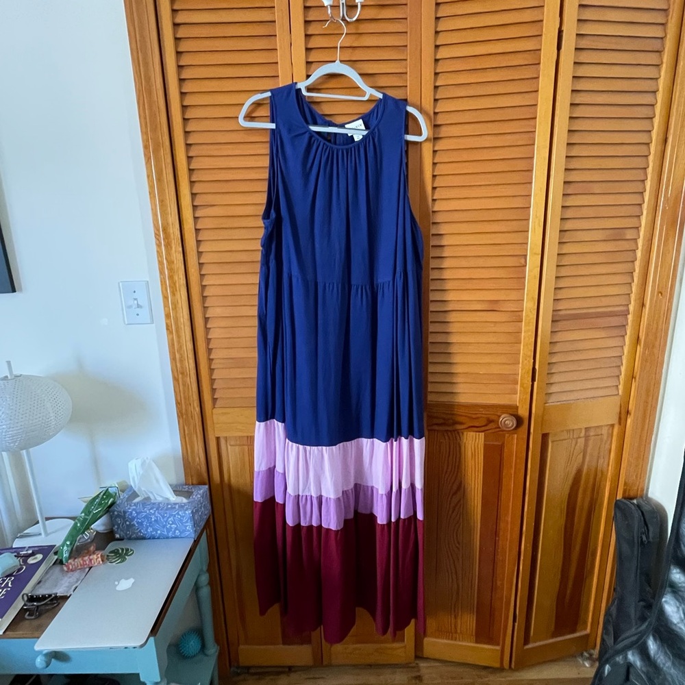 Maxi color block dress.